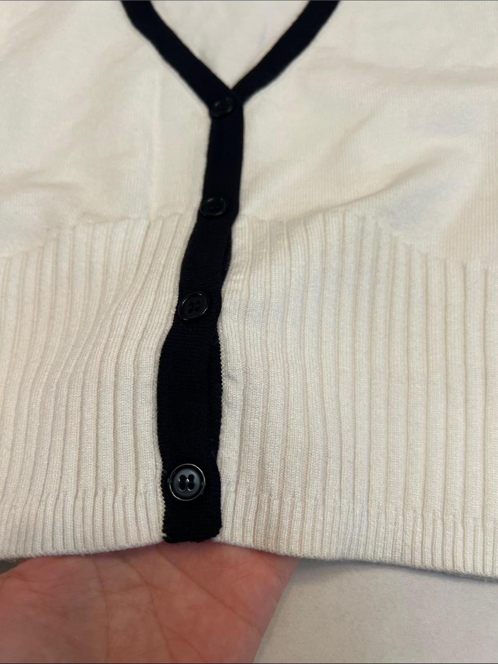 Commense Cream Knit Two-Piece Skirt Set with Black Trim - Picture 7 of 14